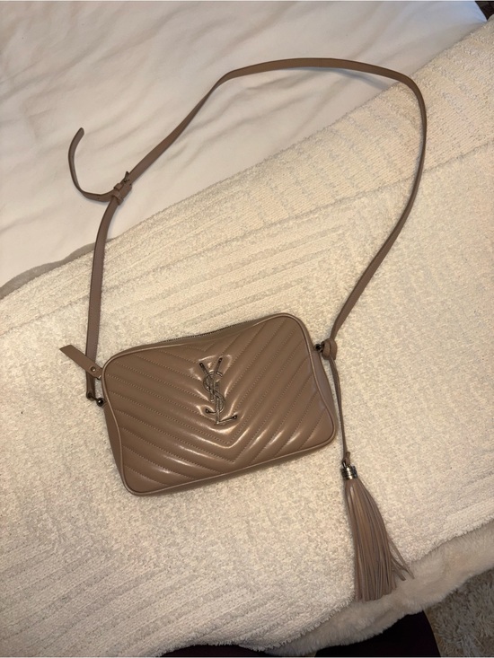 Saint Laurent Handbags - UPDATE: SOLD Saint Laurent Taupe Quilted Leather Crossbody Camera Bag w/ Tassel